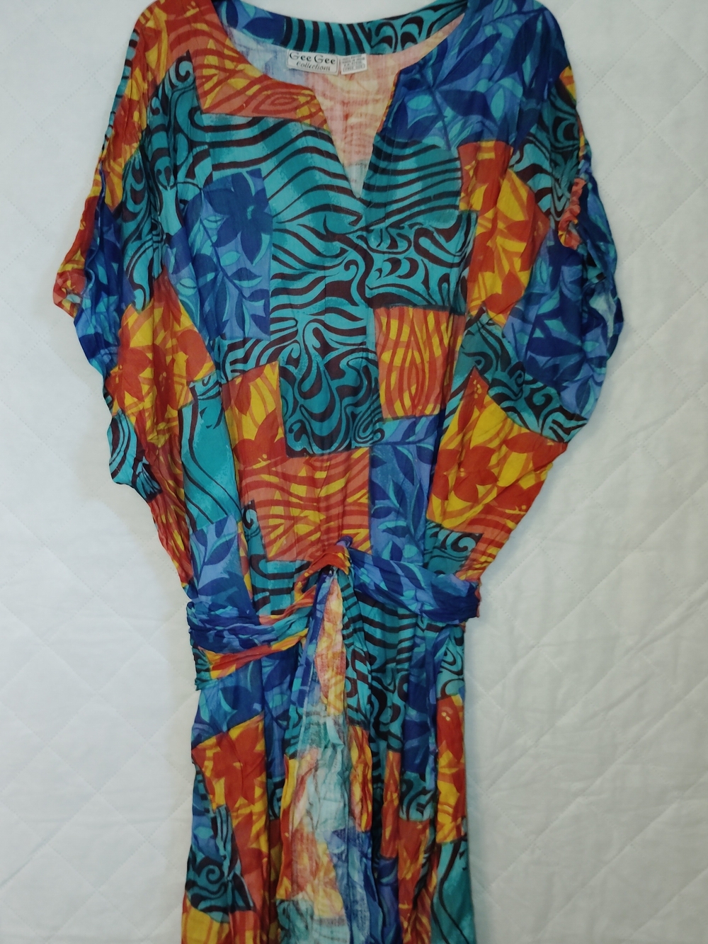 Vibrant Blue & Orange Dress